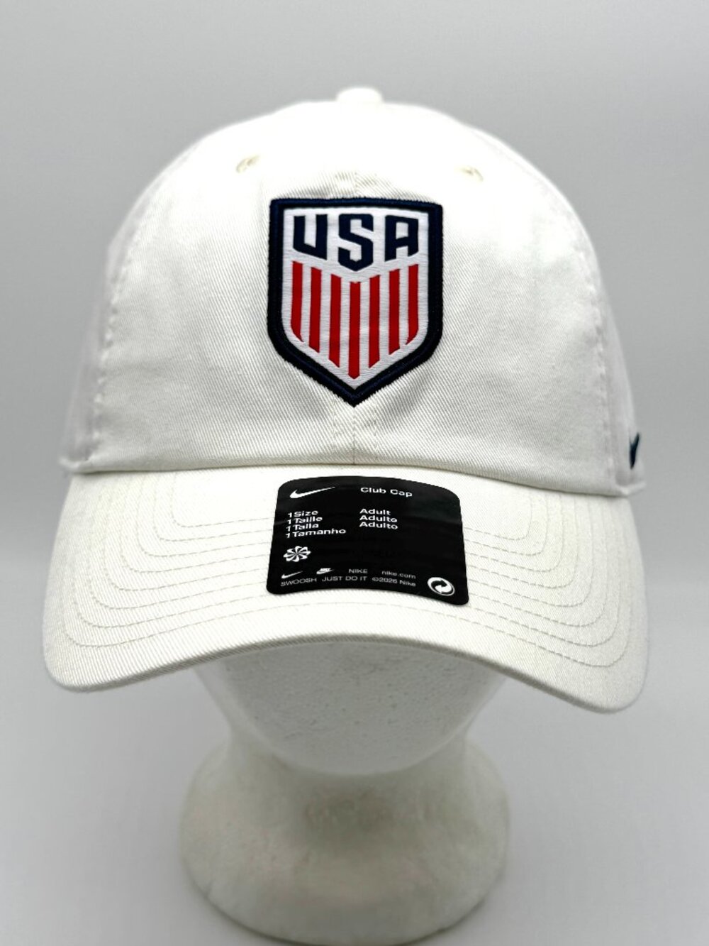 Nike USMNT Club Cap Strapback Hat Hat New US Soccer OSFM White
